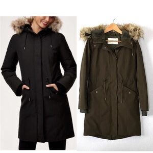Aritzia Wilfred Beaufort Parka Coat In Dark Forest Green XS